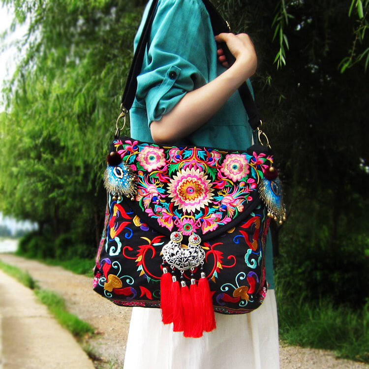 coloured handbag