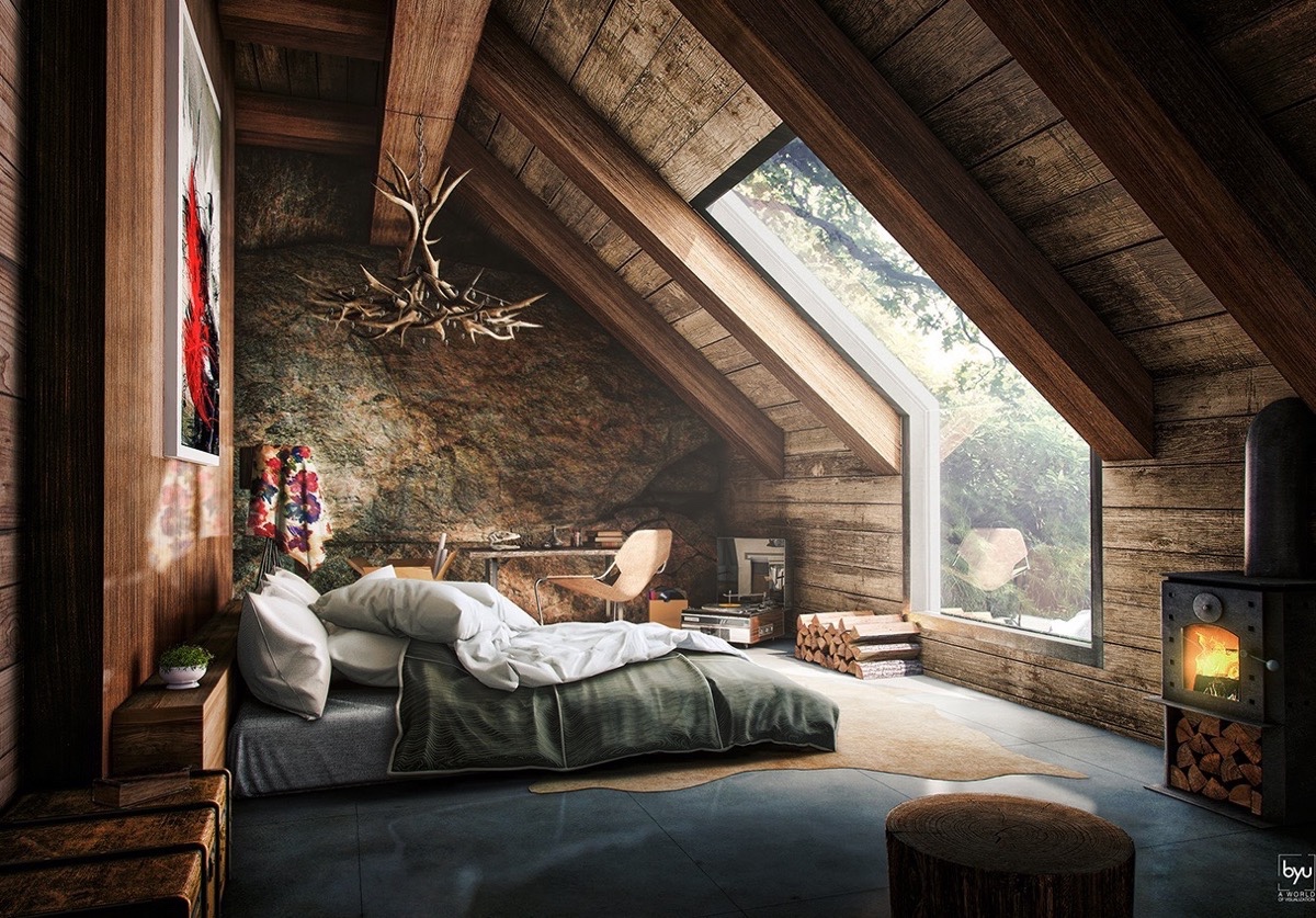 luxurious attic beedroom